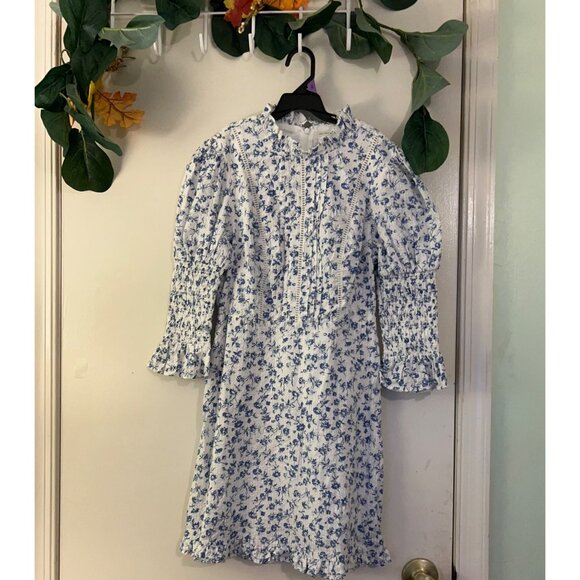 Urban Outfitters x Laura Ashley Maisy Mock Neck Mini Floral Dress Womens Size XS - Picture 2 of 14